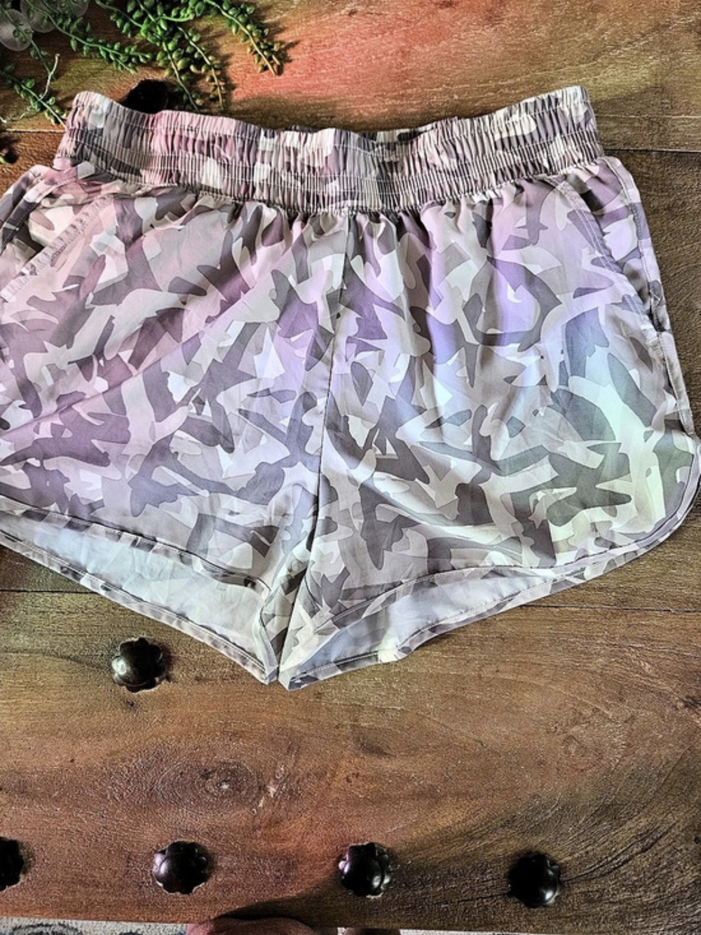 Athletic Works Core Running Shorts Camo Shorts Purple & Gray Medium